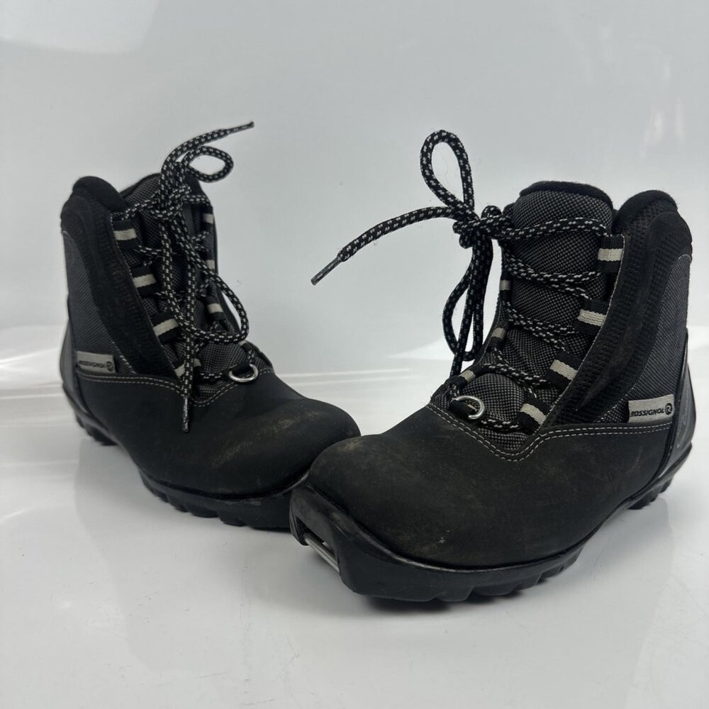 Rossingnol Youth Kids Black Size 4.5 Active Control NNN Cross Country Ski Boots